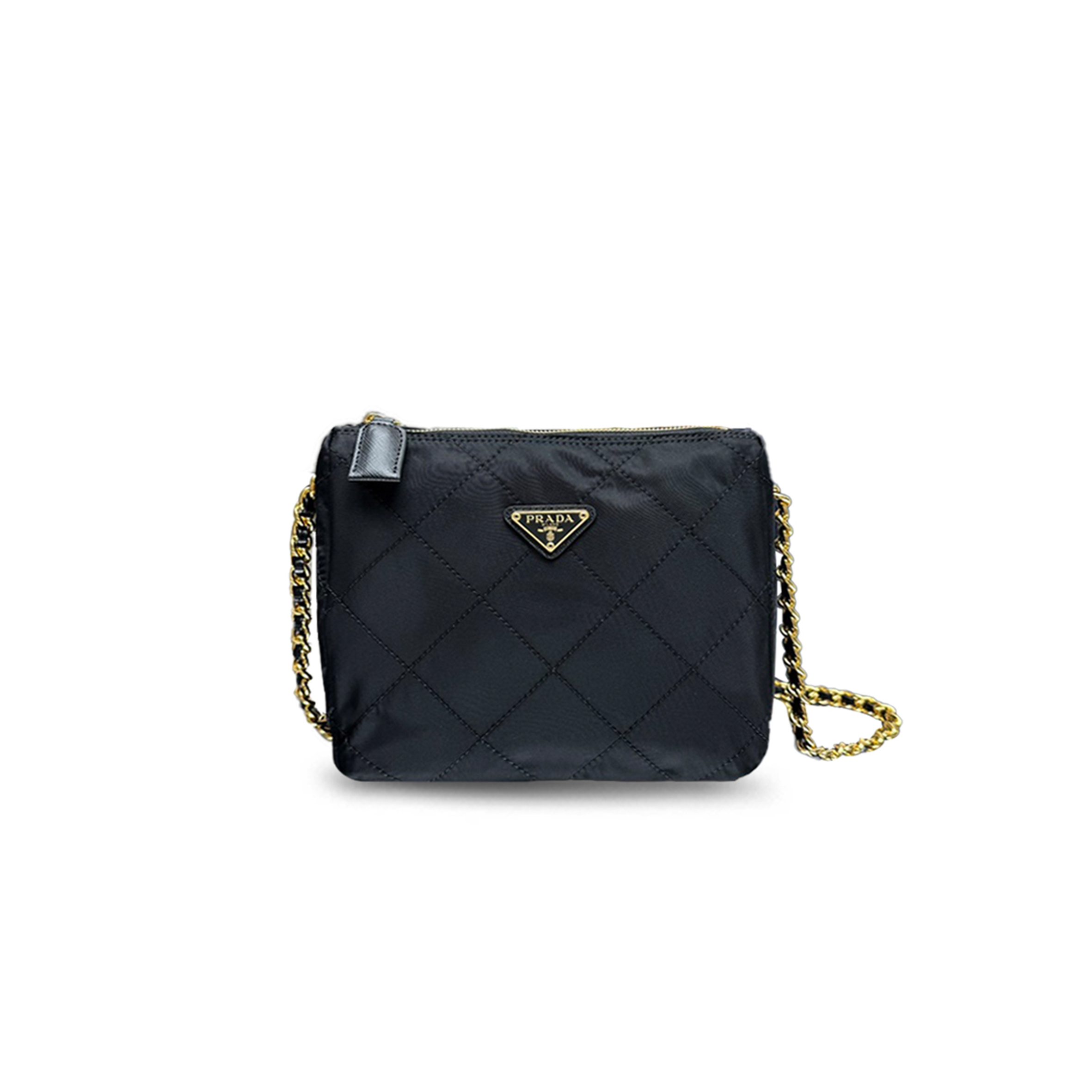 PRADA NYLON CHAIN CROSSBODY BAG 1BD646 (22*19*8cm)